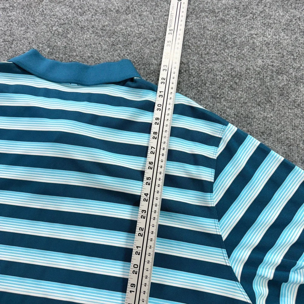 Nike Golf Disney Parks Mickey Mouse Polo Shirt Dri-FIT Striped 2XL Blue Men Rare